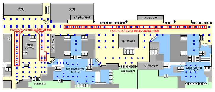 J・ADビジョン Central 東京駅八重洲口セット 配置図