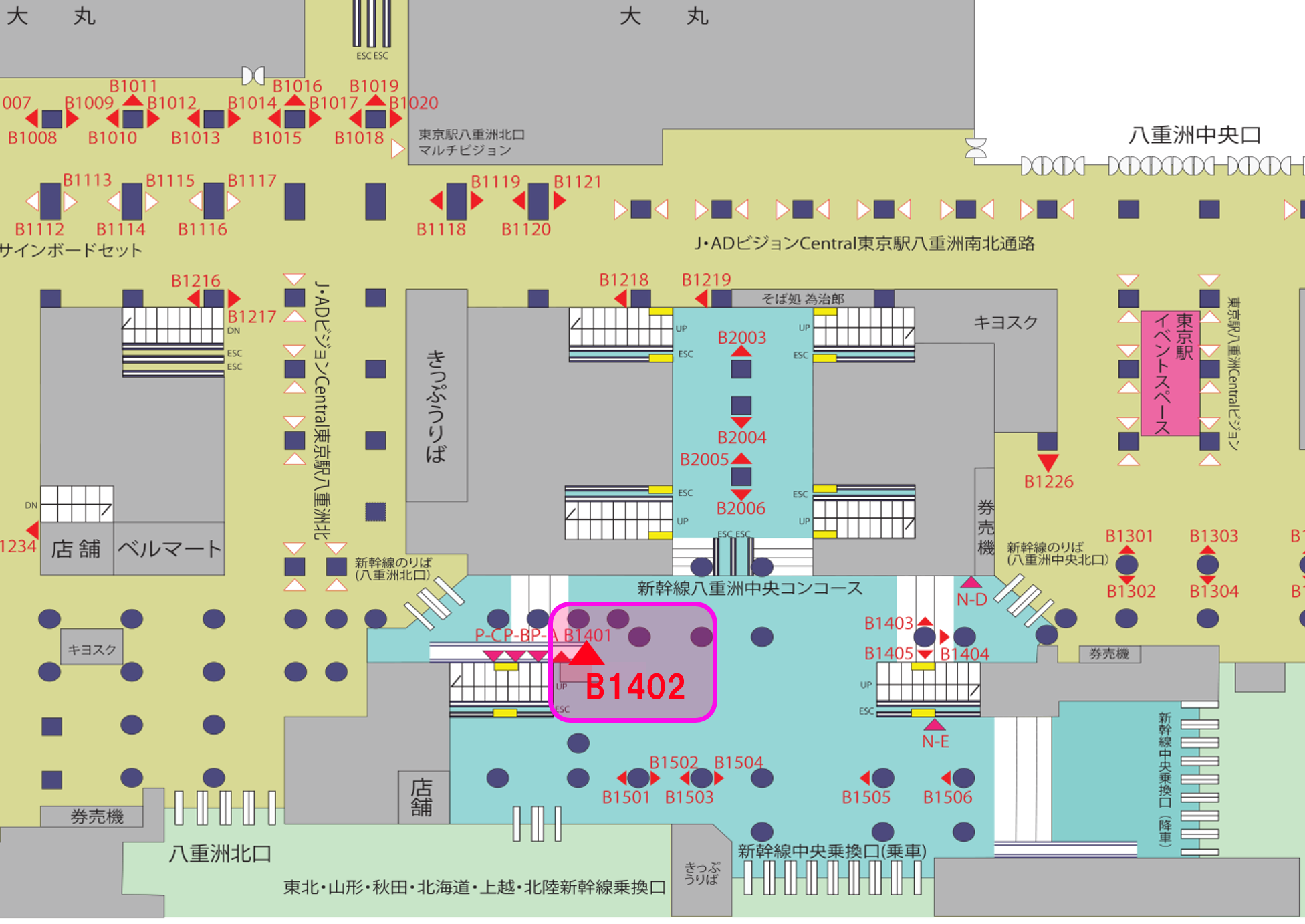 東京駅 No.B1402 配置図